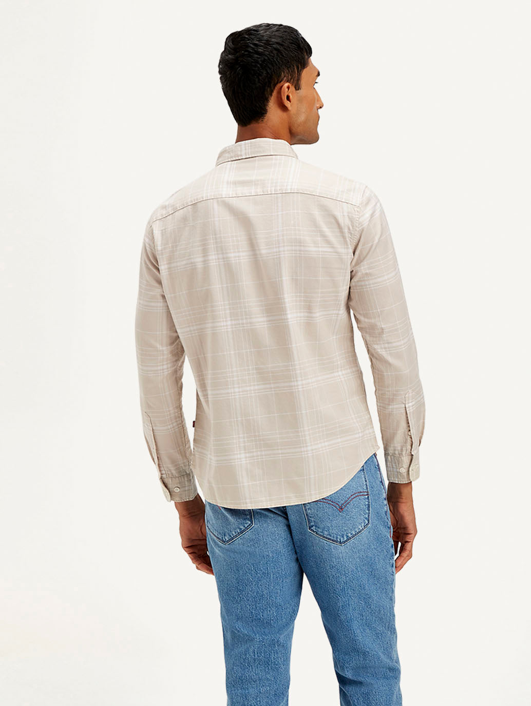 Men's Checkered Slim Fit Oxford Shirt