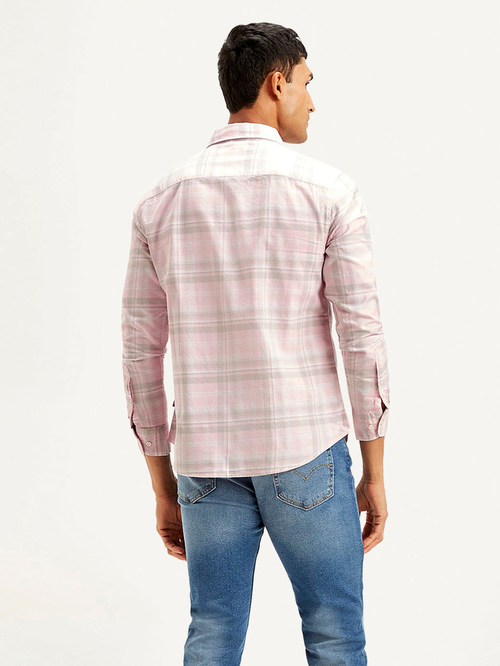 Men's Checkered Slim Fit Oxford Shirt