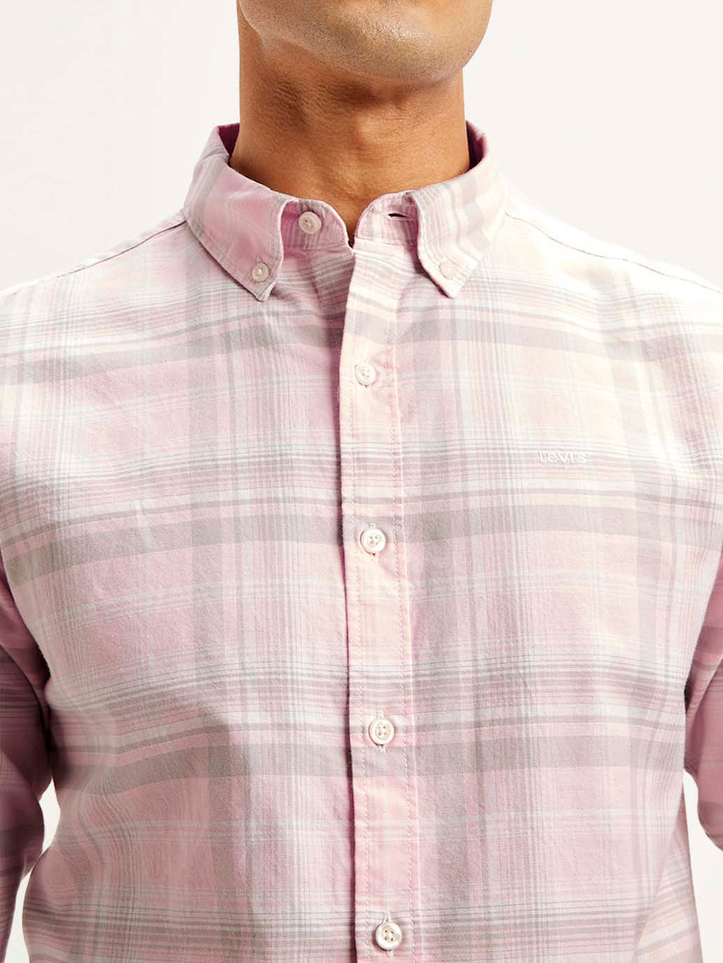 Men's Checkered Slim Fit Oxford Shirt