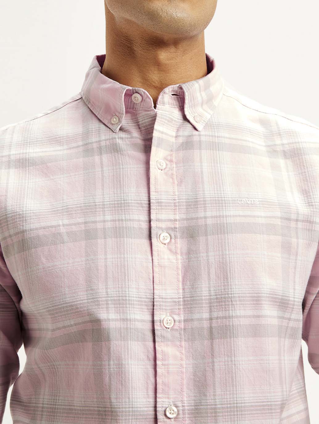 Men's Checkered Slim Fit Oxford Shirt