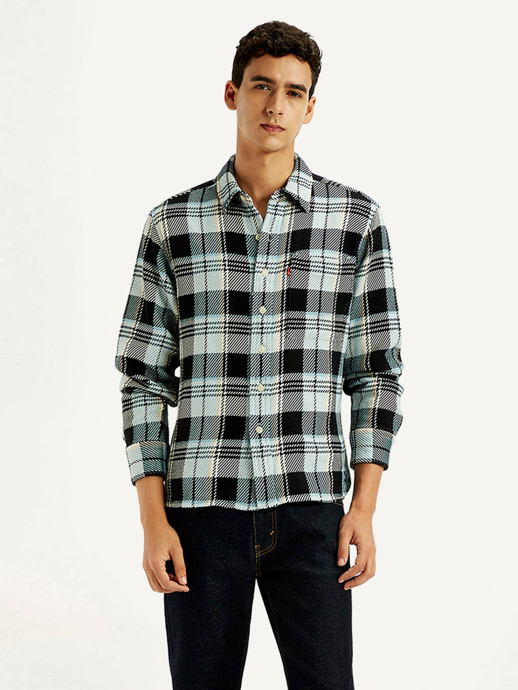 Men's Checkered Multi Color Relaxed Fit Plaid Shirt