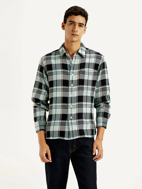 Men's Checkered Multi Color Relaxed Fit Plaid Shirt