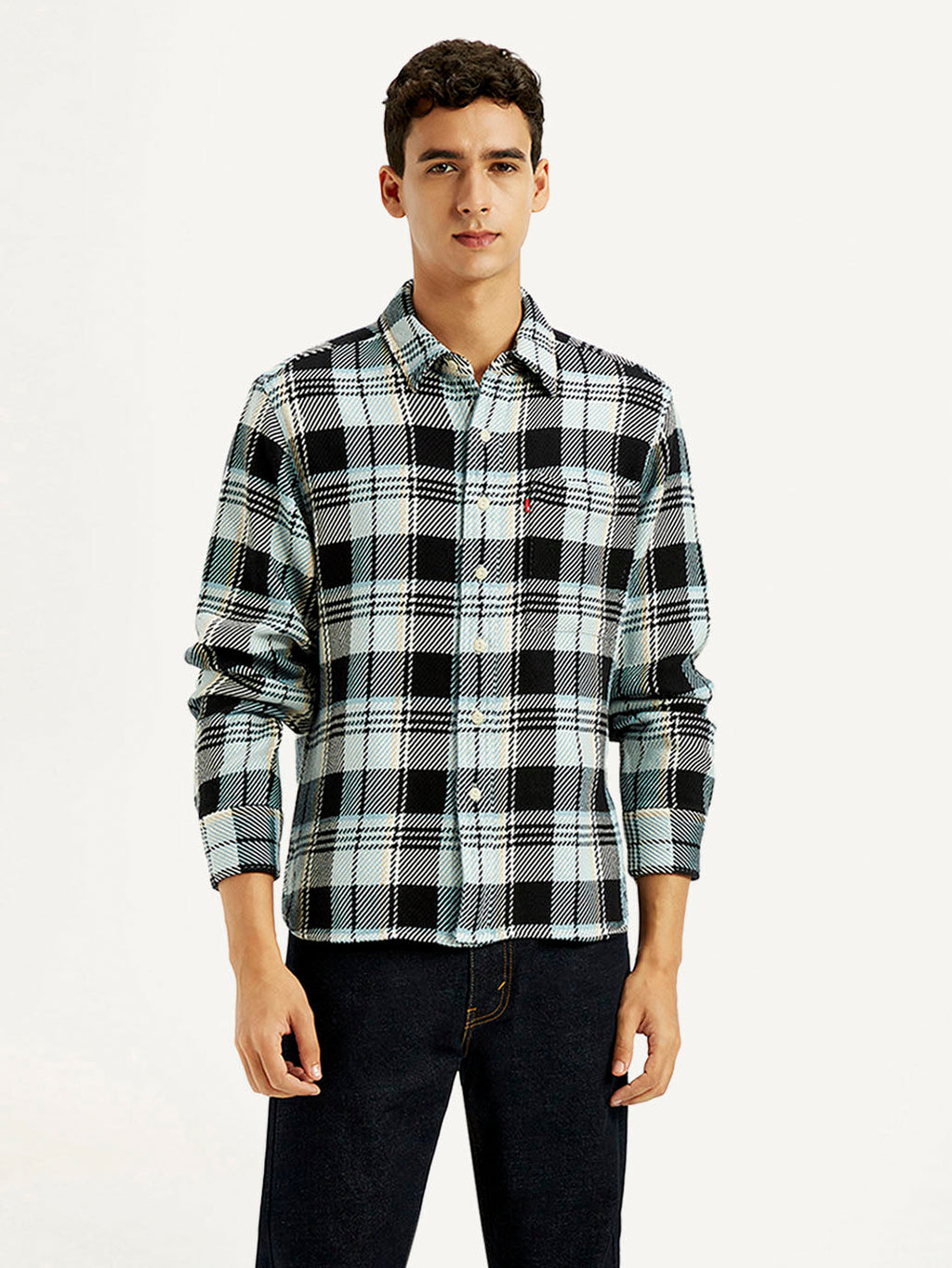 Men's Checkered Multi Color Relaxed Fit Plaid Shirt