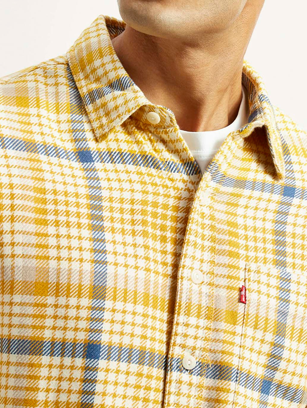 Men's Checkered Yellow Relaxed Fit Shirt