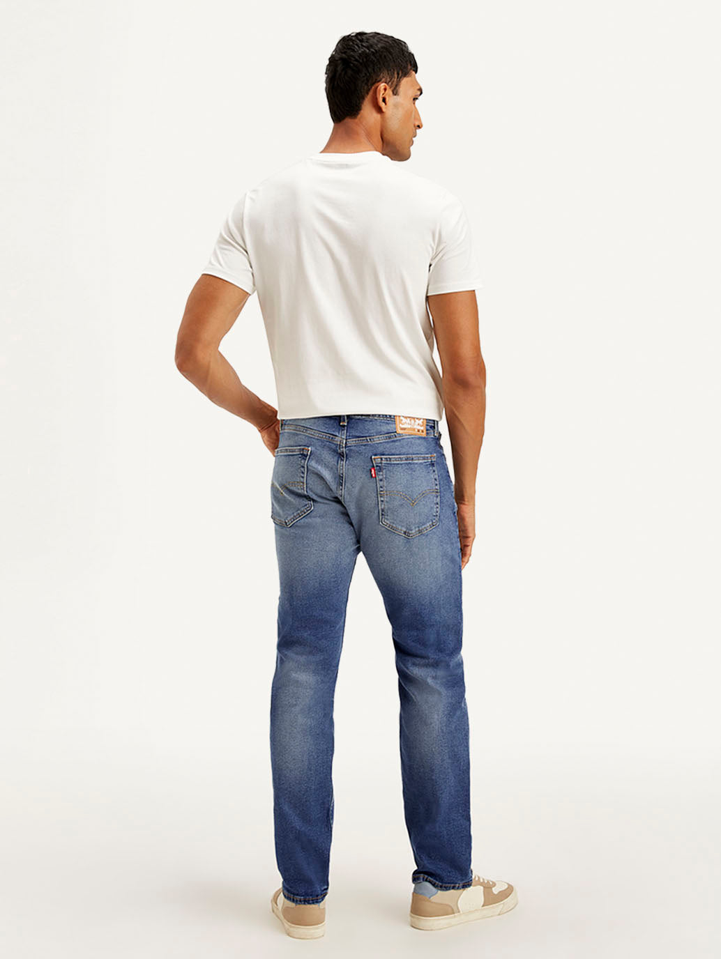 Men's 505 Blue Straight Fit Mid Rise Jeans