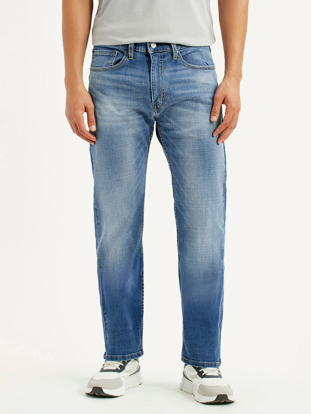 Men's 505 Blue Straight Fit Mid Rise Jeans