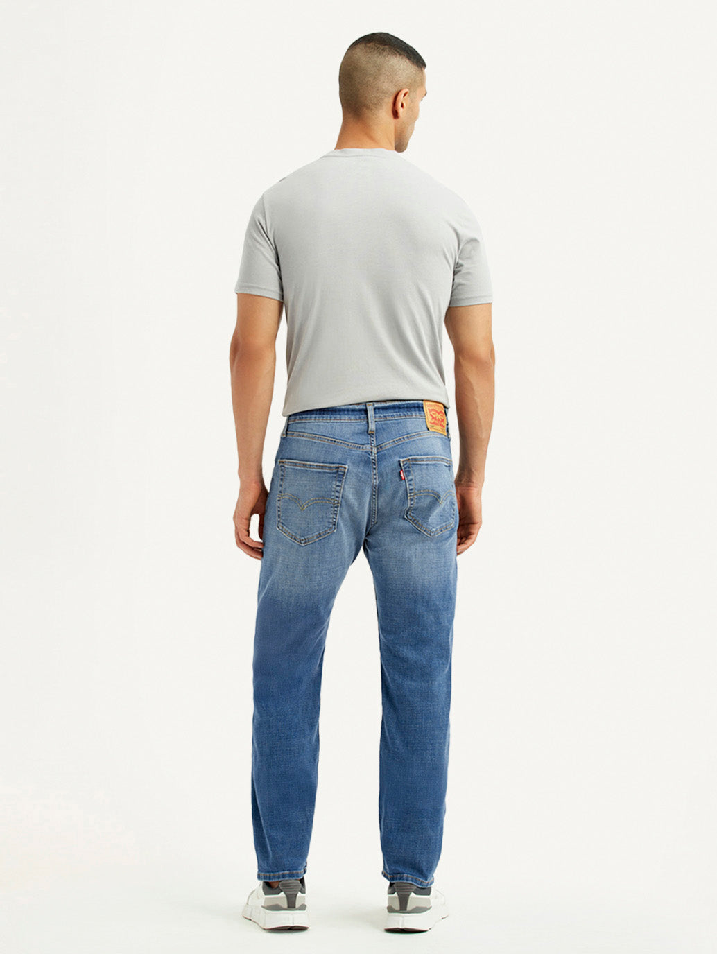 Men's 505 Blue Straight Fit Mid Rise Jeans
