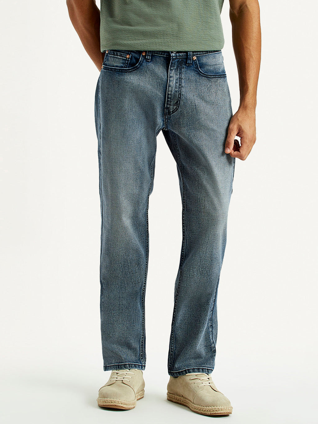 Men's Tinted 505 Dark Indigo Straight Fit Mid Rise Jeans