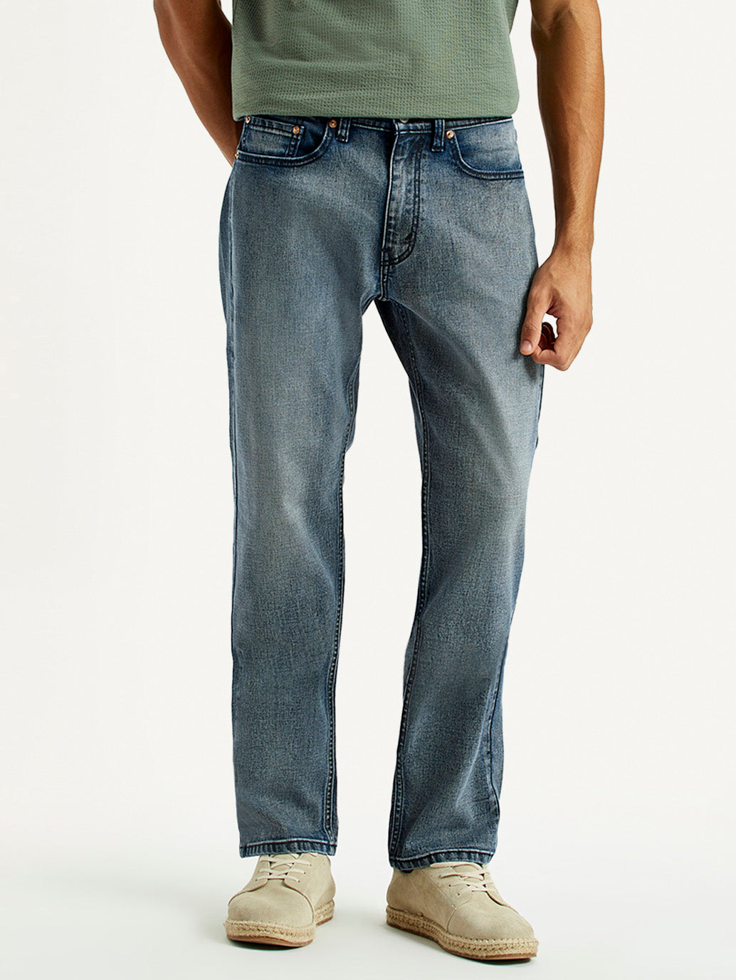 Men's Tinted 505 Dark Indigo Straight Fit Mid Rise Jeans