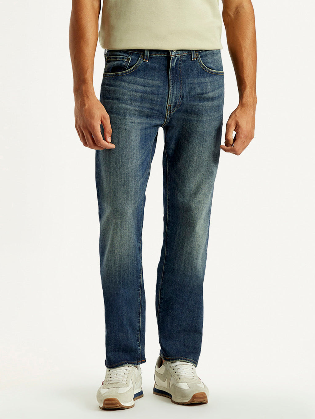 Men's Tinted 505 Med Indigo Straight Fit Mid Rise Jeans