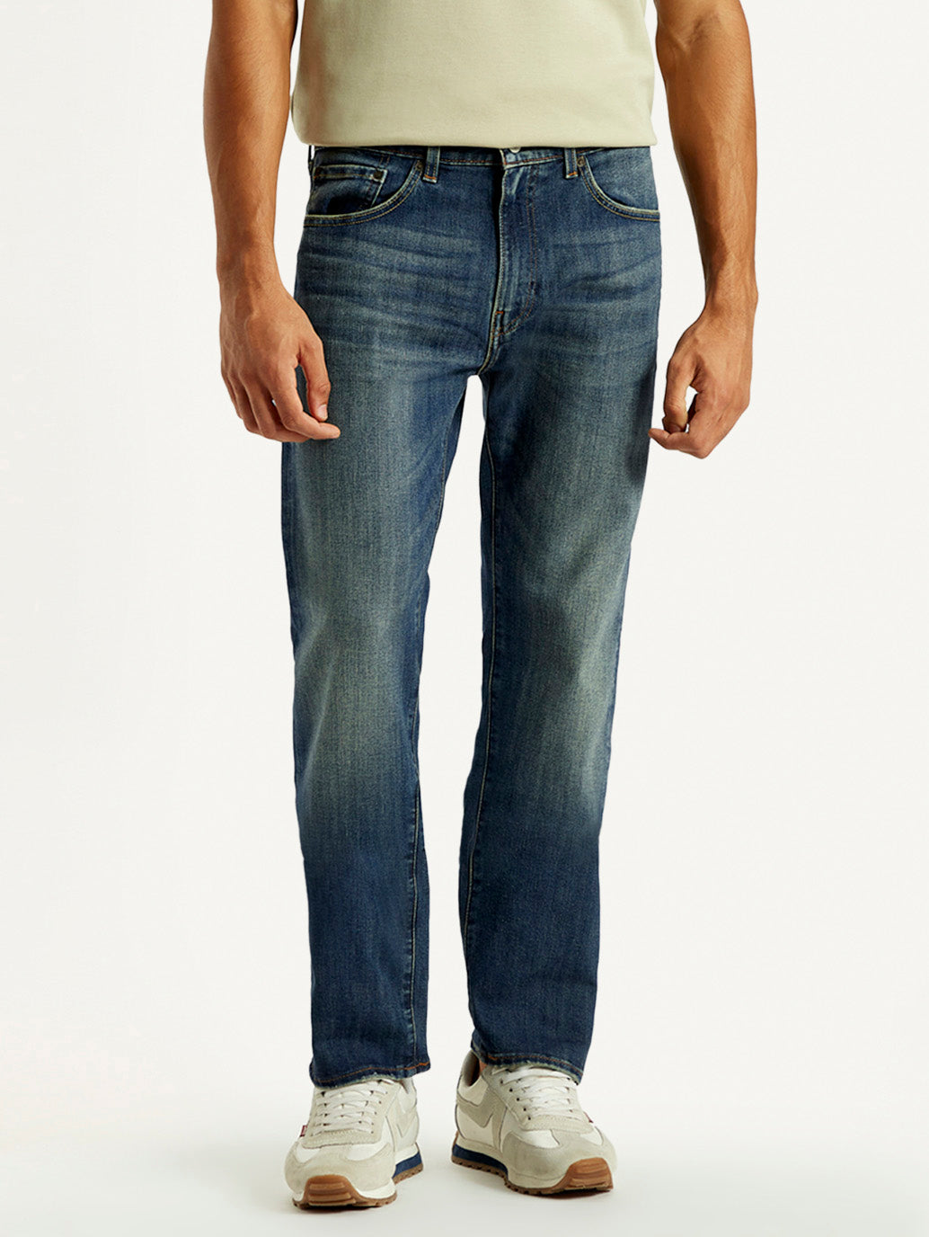 Men's Tinted 505 Med Indigo Straight Fit Mid Rise Jeans