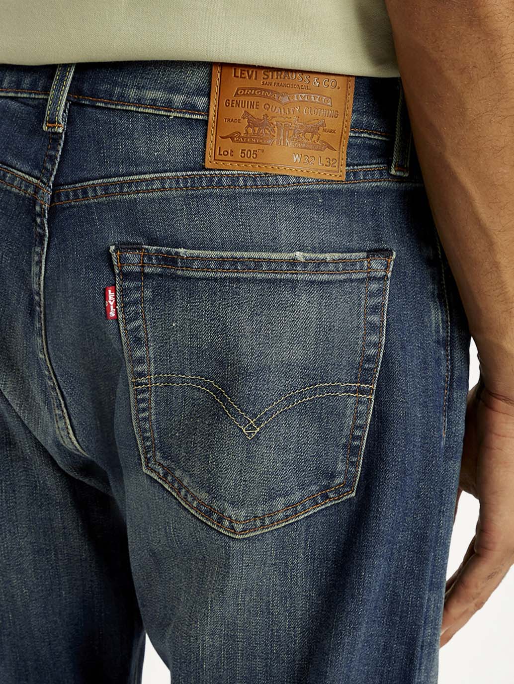 Men's Tinted 505 Med Indigo Straight Fit Mid Rise Jeans
