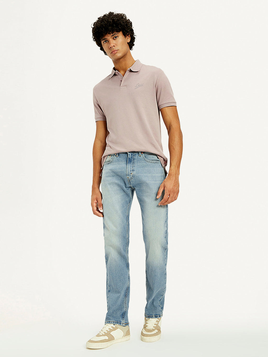 Men's Tinted 505 Light Indigo Straight Fit Mid Rise Jeans