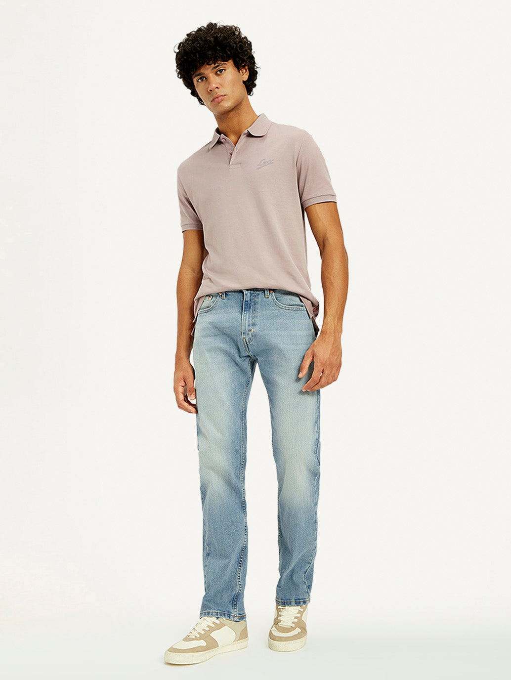 Men's Tinted 505 Light Indigo Straight Fit Mid Rise Jeans