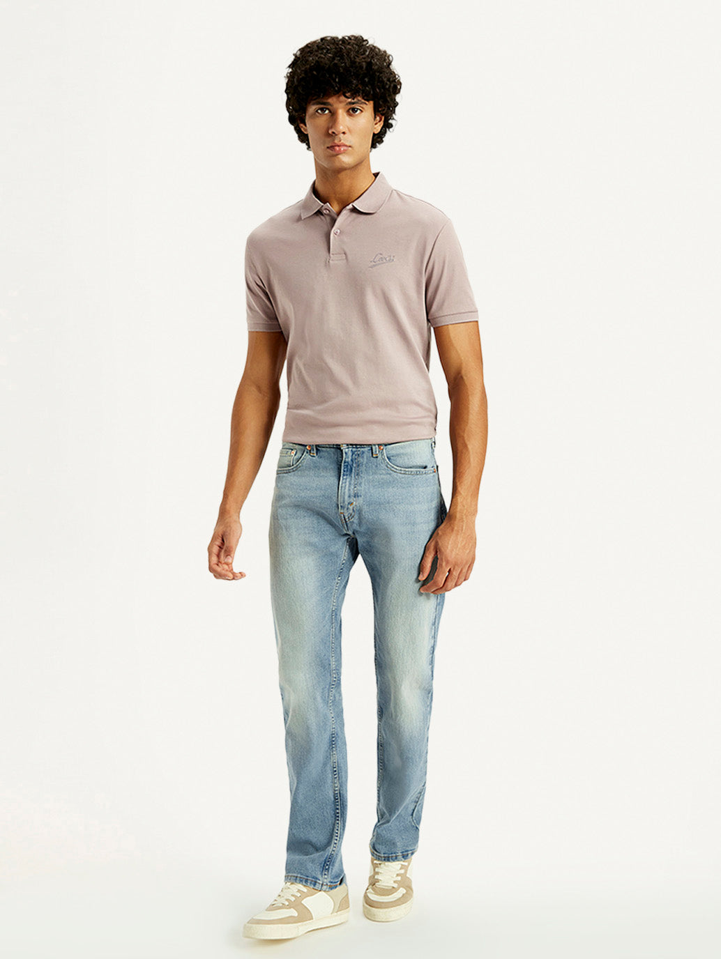 Men's Tinted 505 Light Indigo Straight Fit Mid Rise Jeans