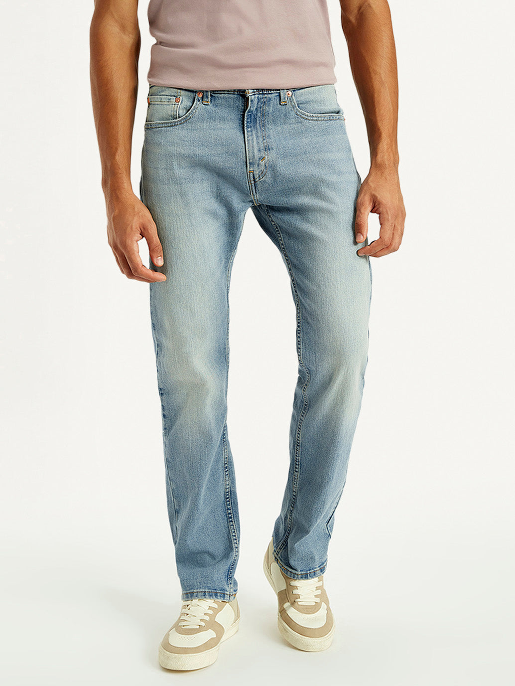 Men's Tinted 505 Light Indigo Straight Fit Mid Rise Jeans