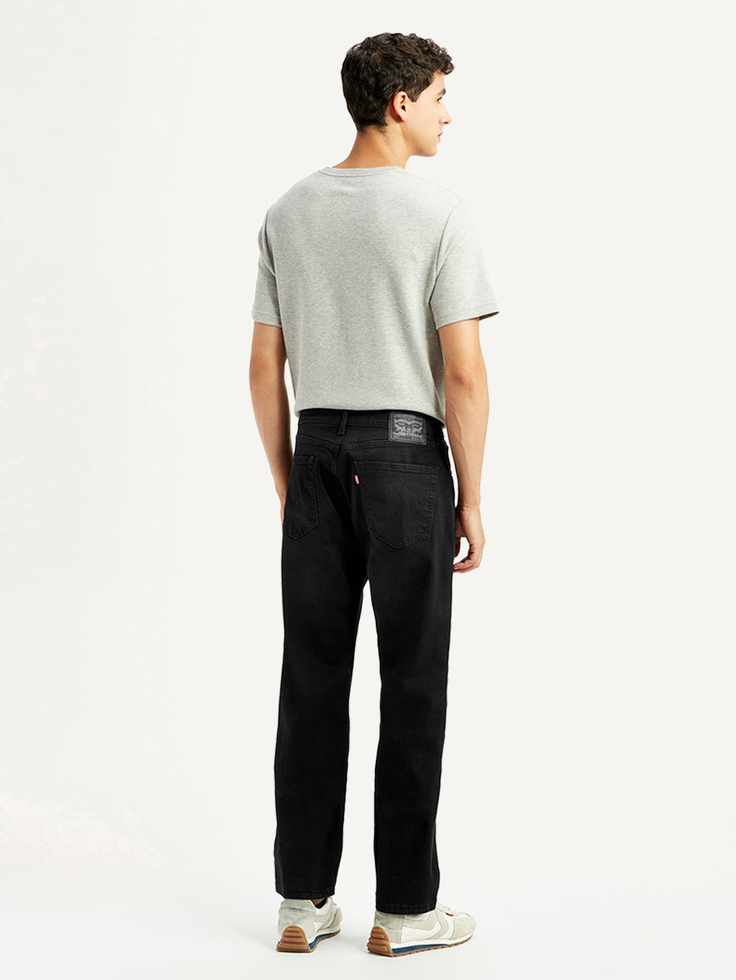 Men's 505 Black Straight Fit Mid Rise Jeans