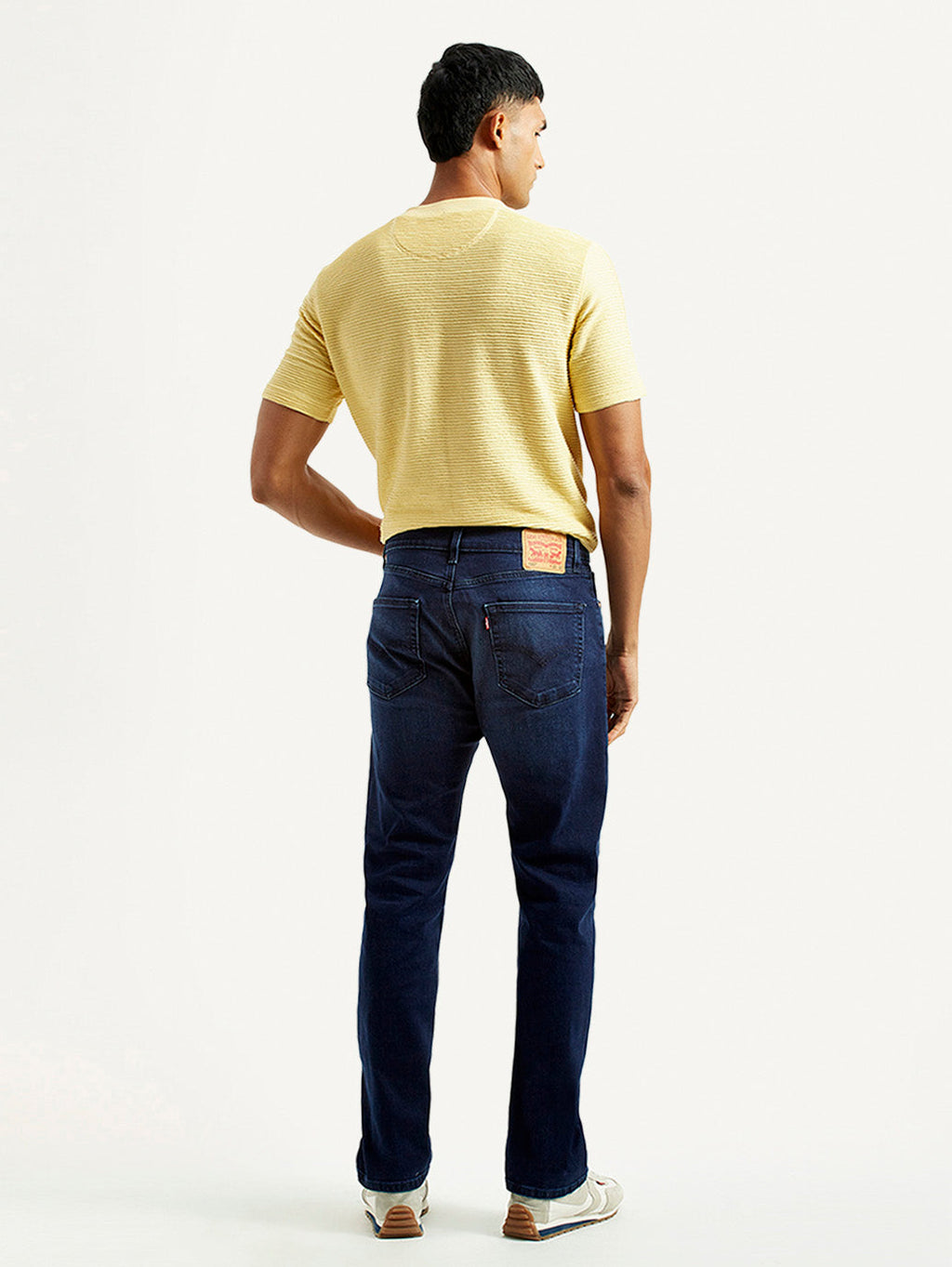 Men's 505 Dark Blue Straight Fit Mid Rise Jeans