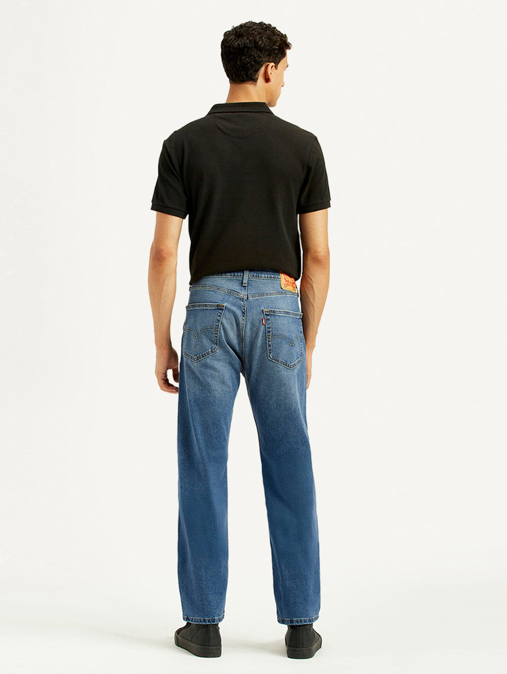 Men's 505 Blue Straight Fit Mid Rise Jeans