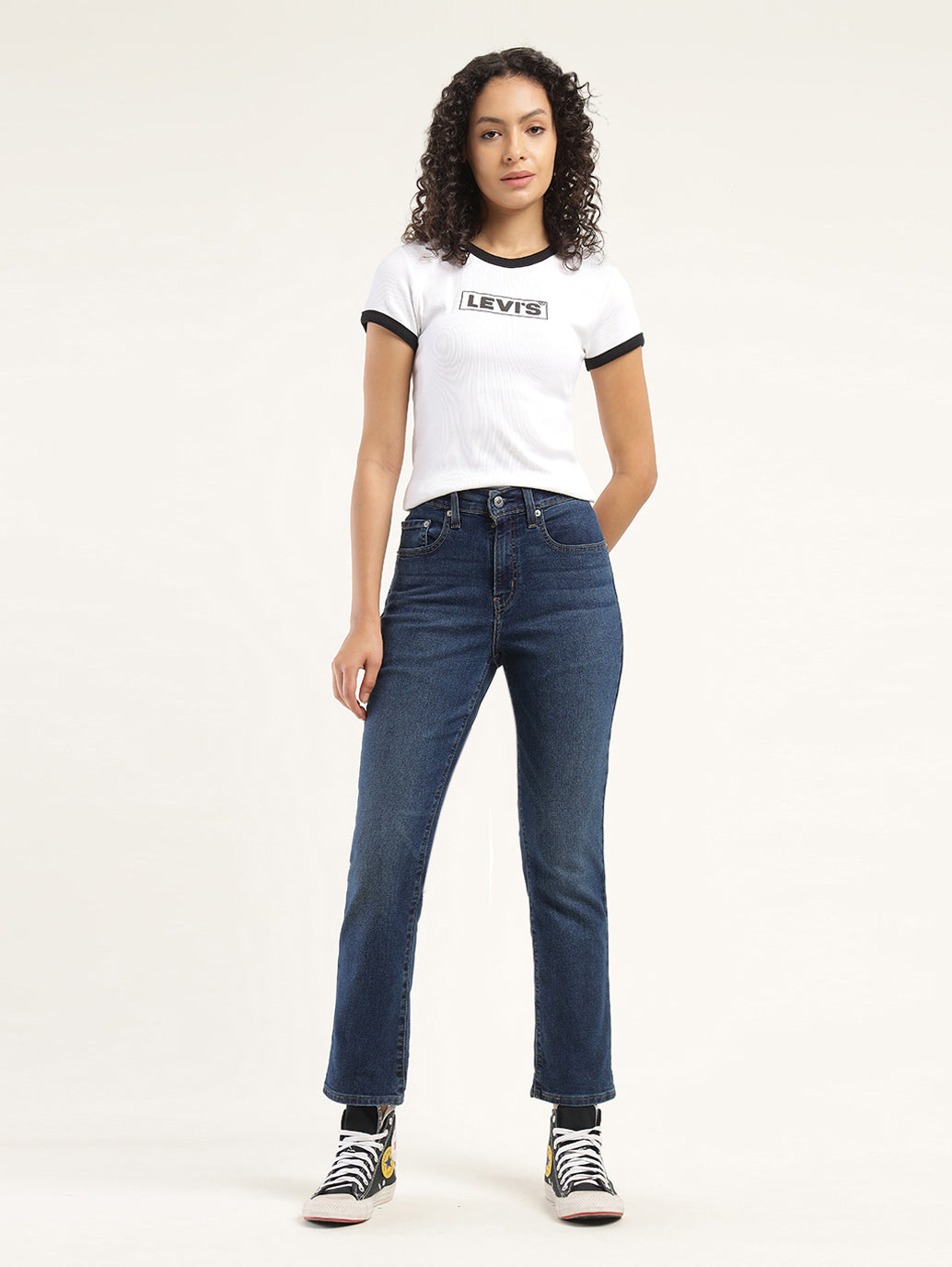 Women's 724 Blue Straight Fit High Rise Jeans
