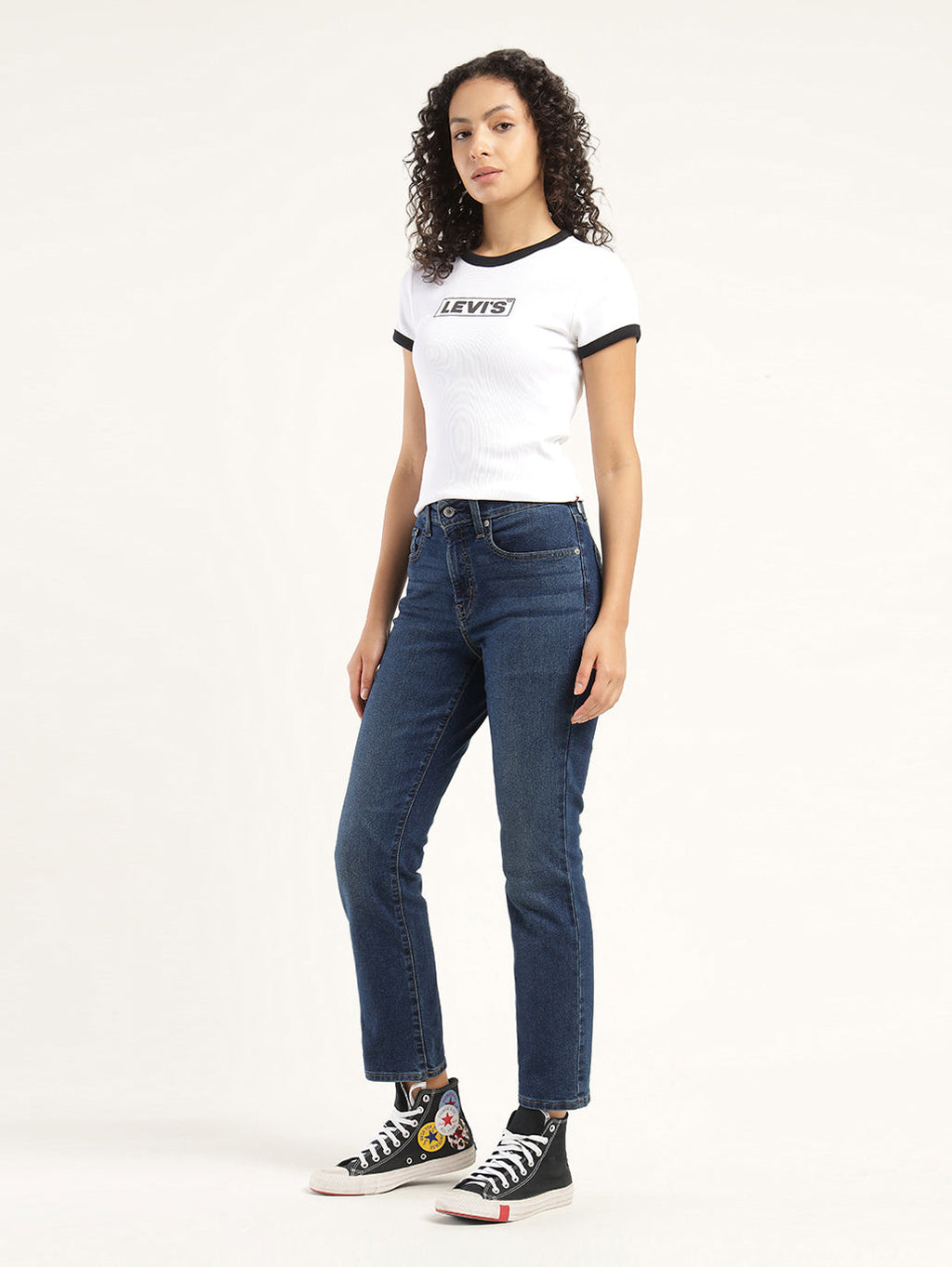 Women's 724 Blue Straight Fit High Rise Jeans