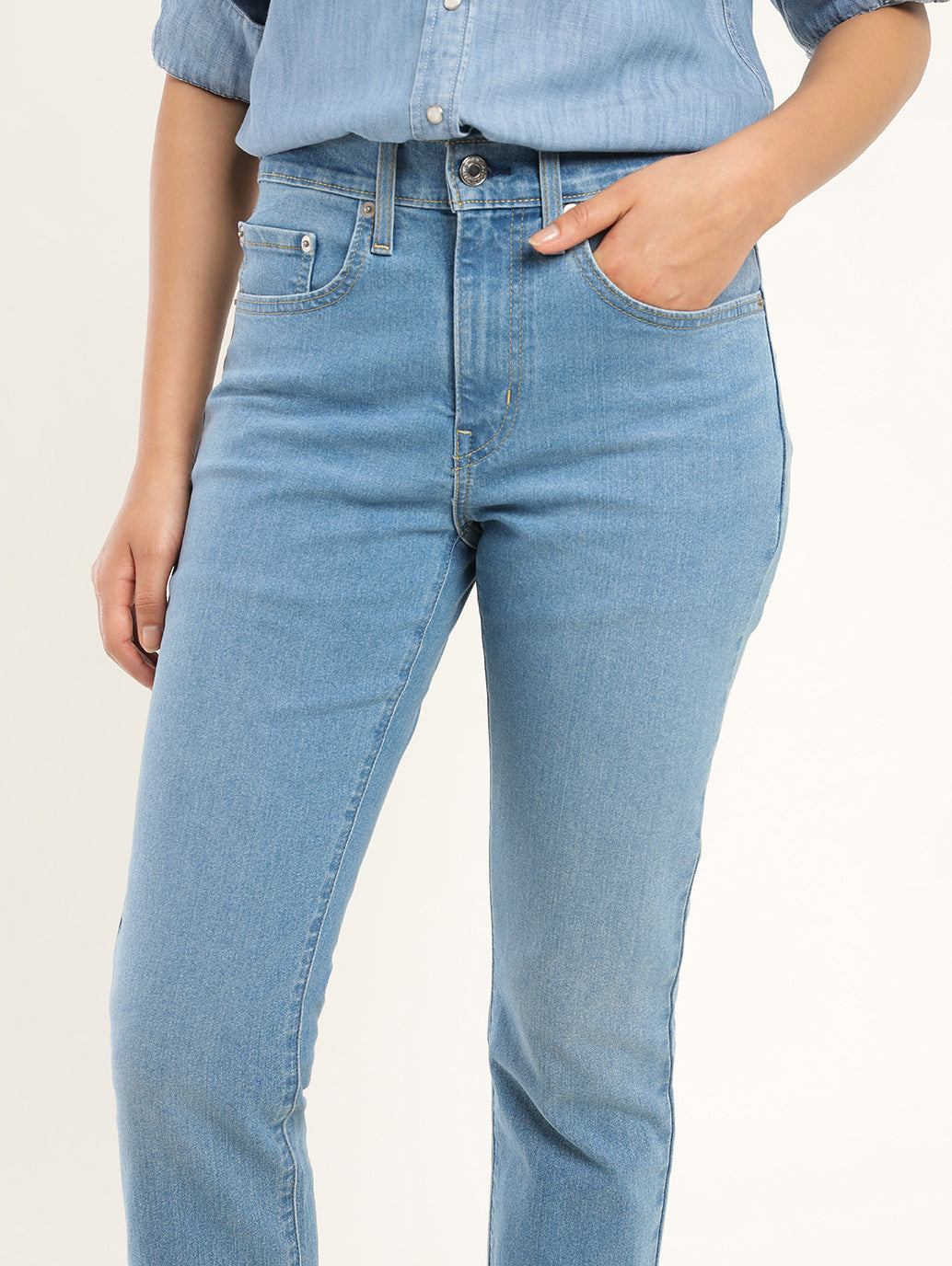 Women's 724 Blue Straight Fit High Rise Jeans