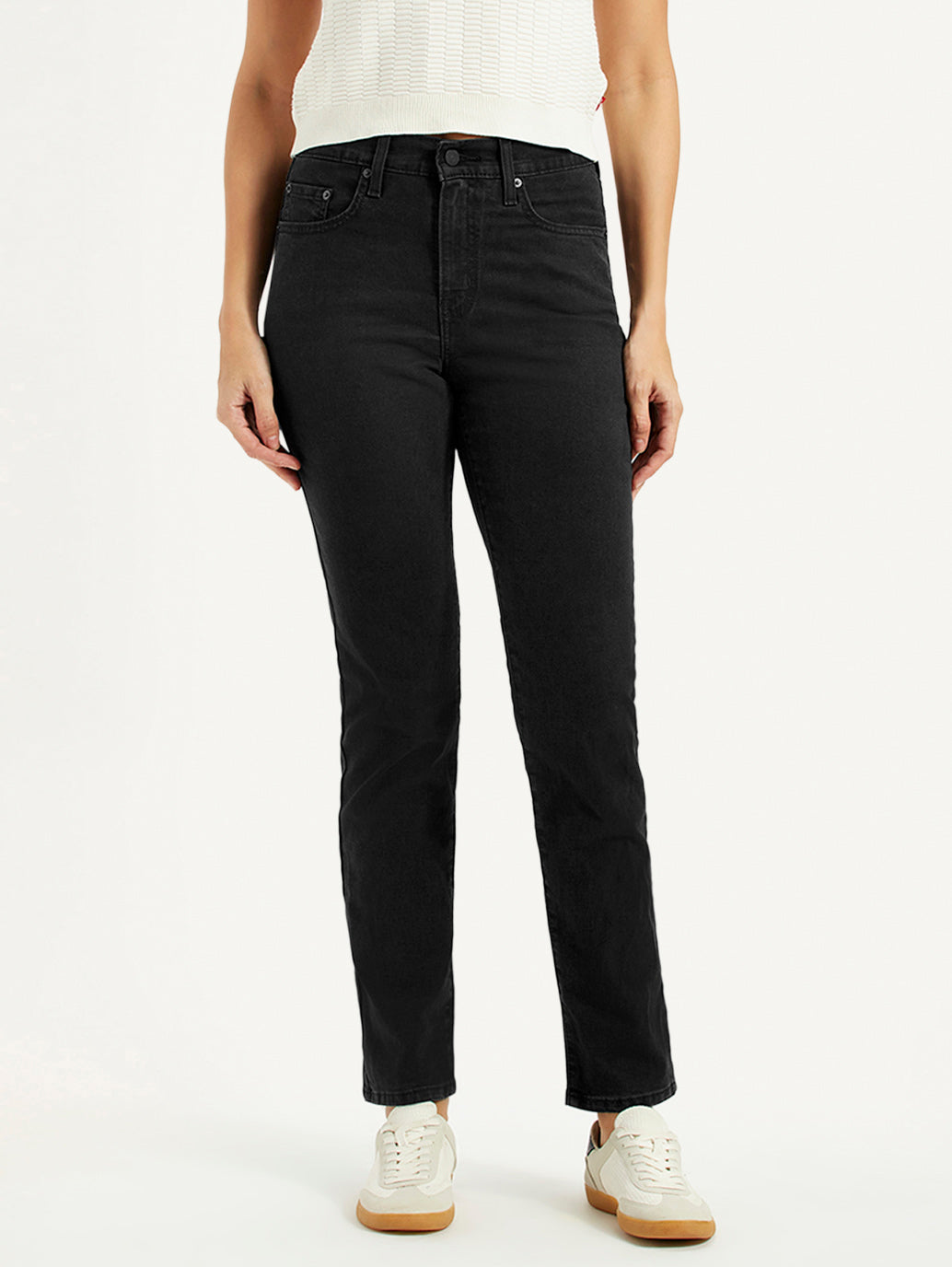 Women's 724 Black Straight Fit High Rise Jeans