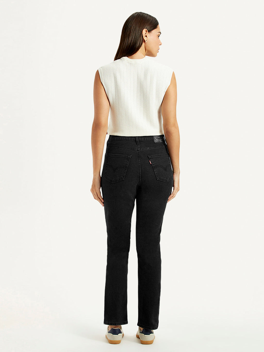 Women's 724 Black Straight Fit High Rise Jeans