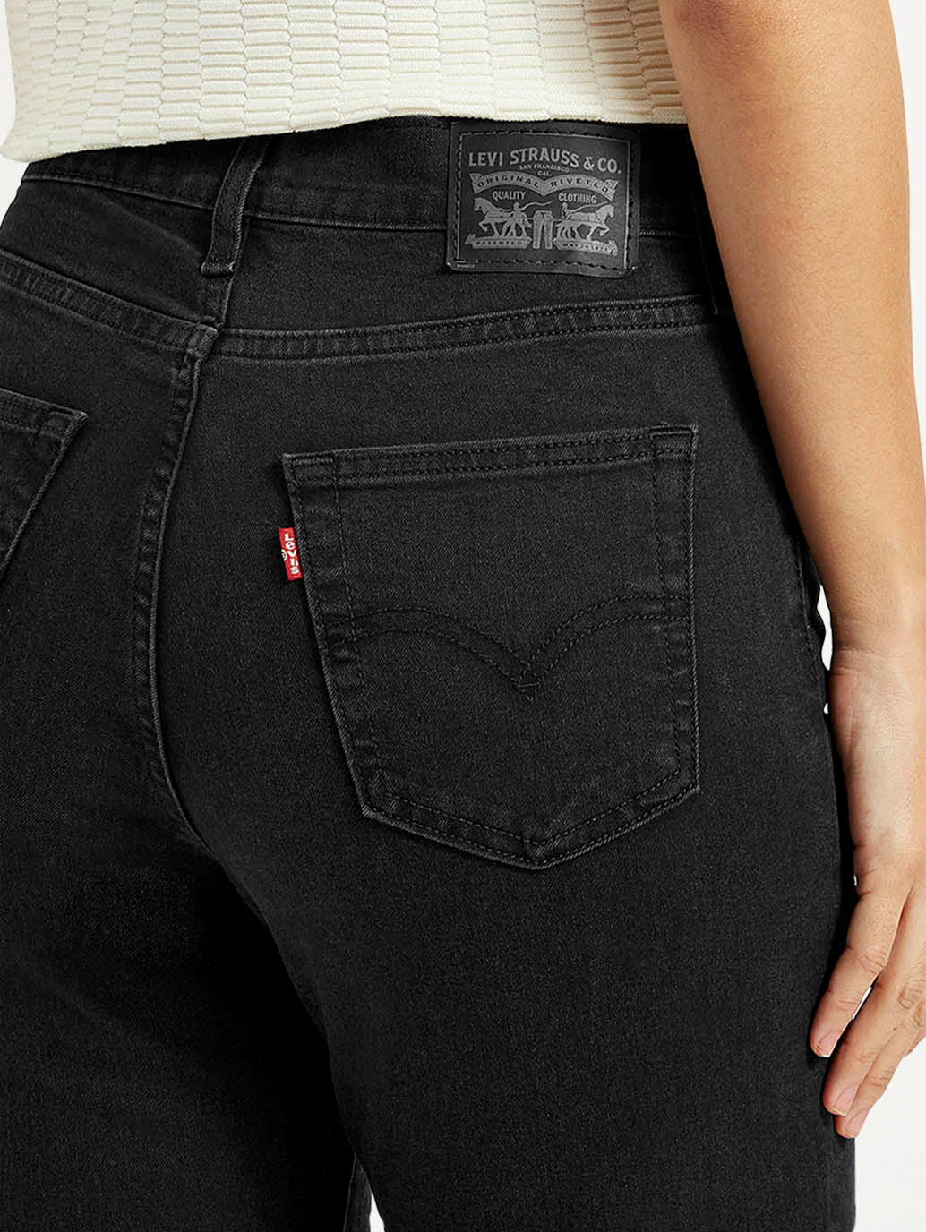 Women's 724 Black Straight Fit High Rise Jeans