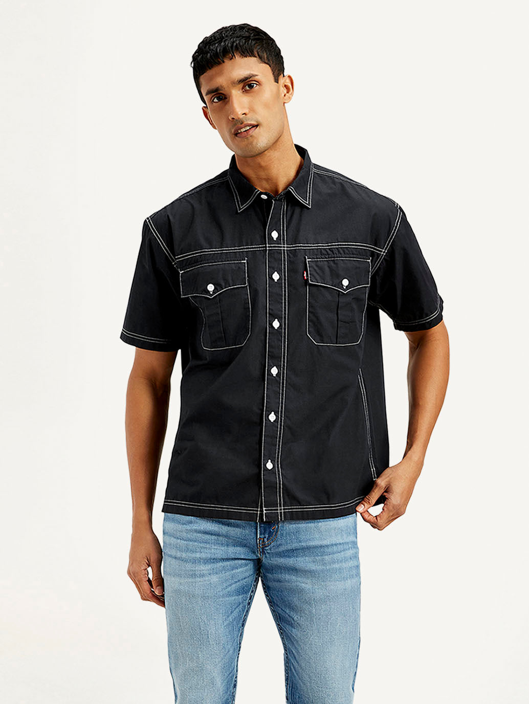 Men's Solid Relaxed Fit Utility Shirt