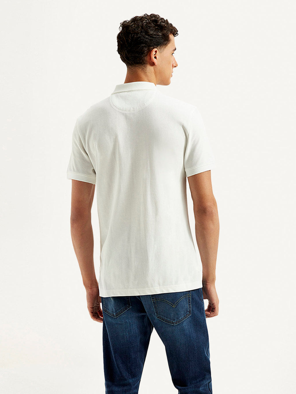 Men's Brand Logo Slim Fit Polo T-shirt