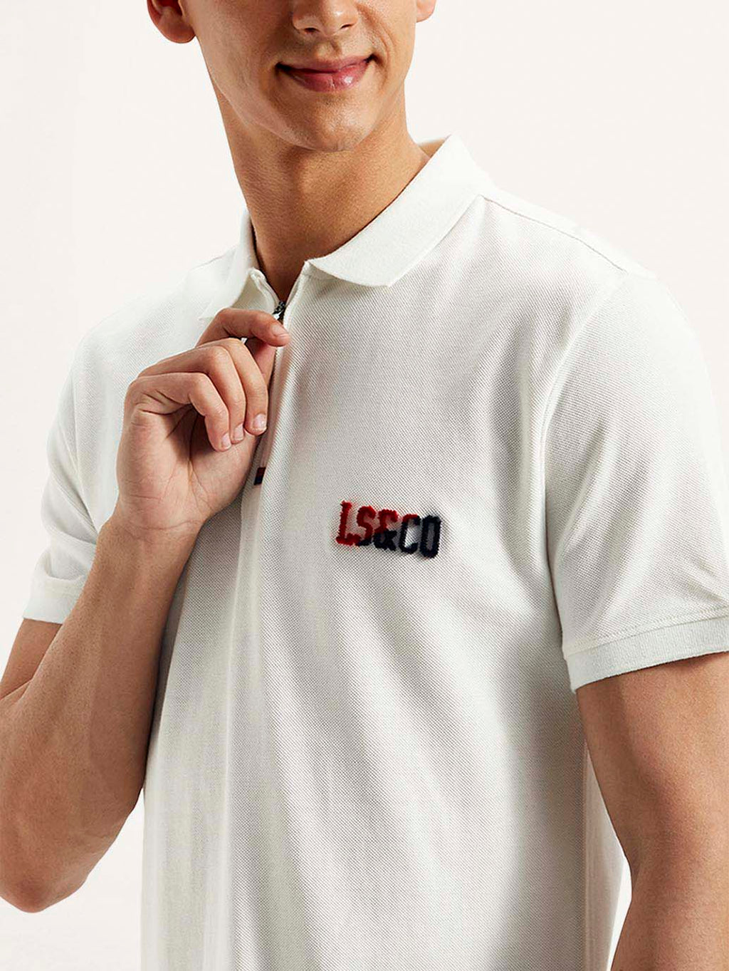 Men's Brand Logo Slim Fit Polo T-shirt
