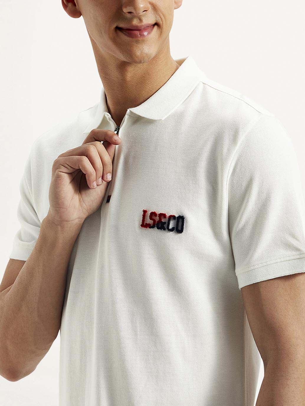 Men's Brand Logo Slim Fit Polo T-shirt