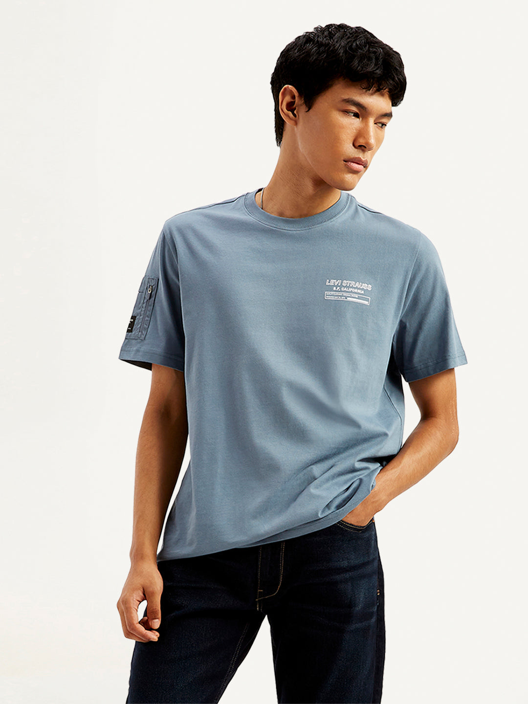 Men's Solid Crew Neck Utility T-Shirt