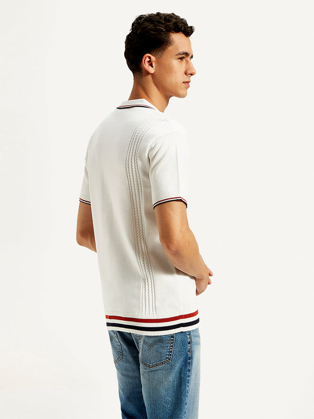 Men's Striped Slim Fit Polo T-Shirt