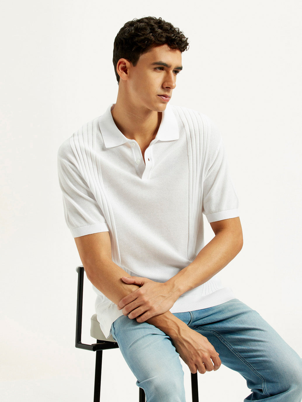 Men's Redloop Textured Slim Fit Polo T-Shirt