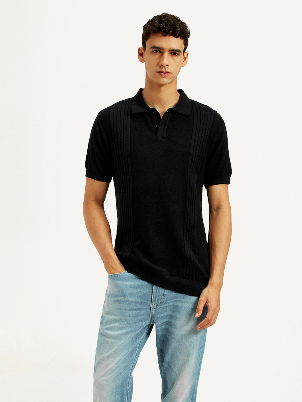 Men's Redloop Textured Slim Fit Polo T-Shirt