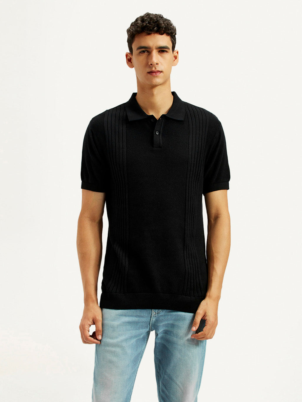 Men's Redloop Textured Slim Fit Polo T-Shirt