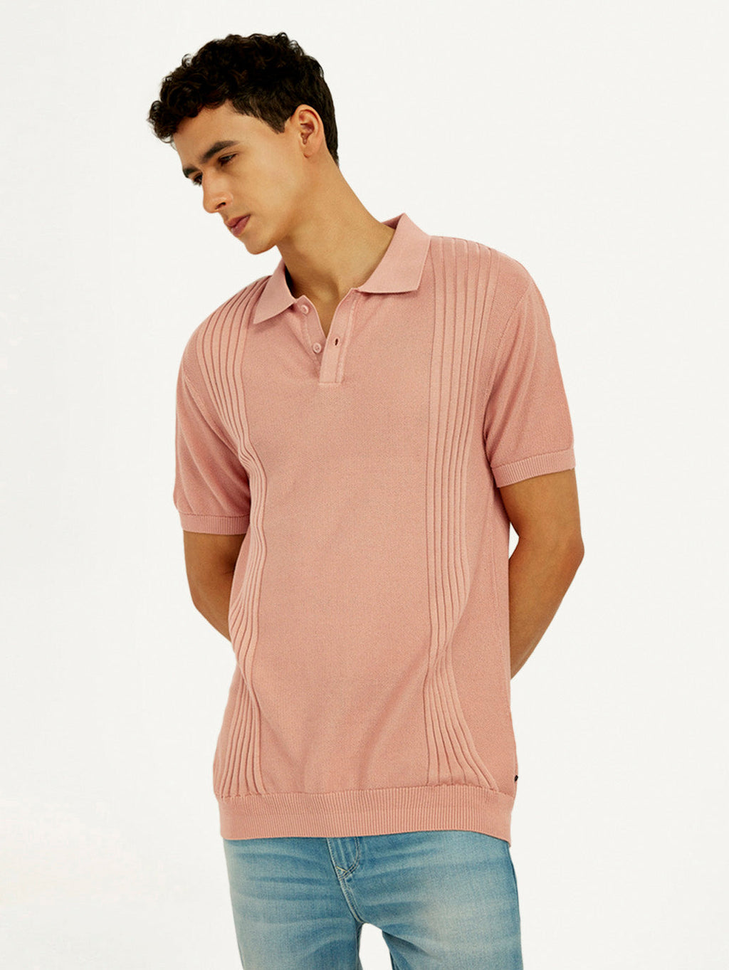 Men's Redloop Textured Slim Fit Polo T-Shirt