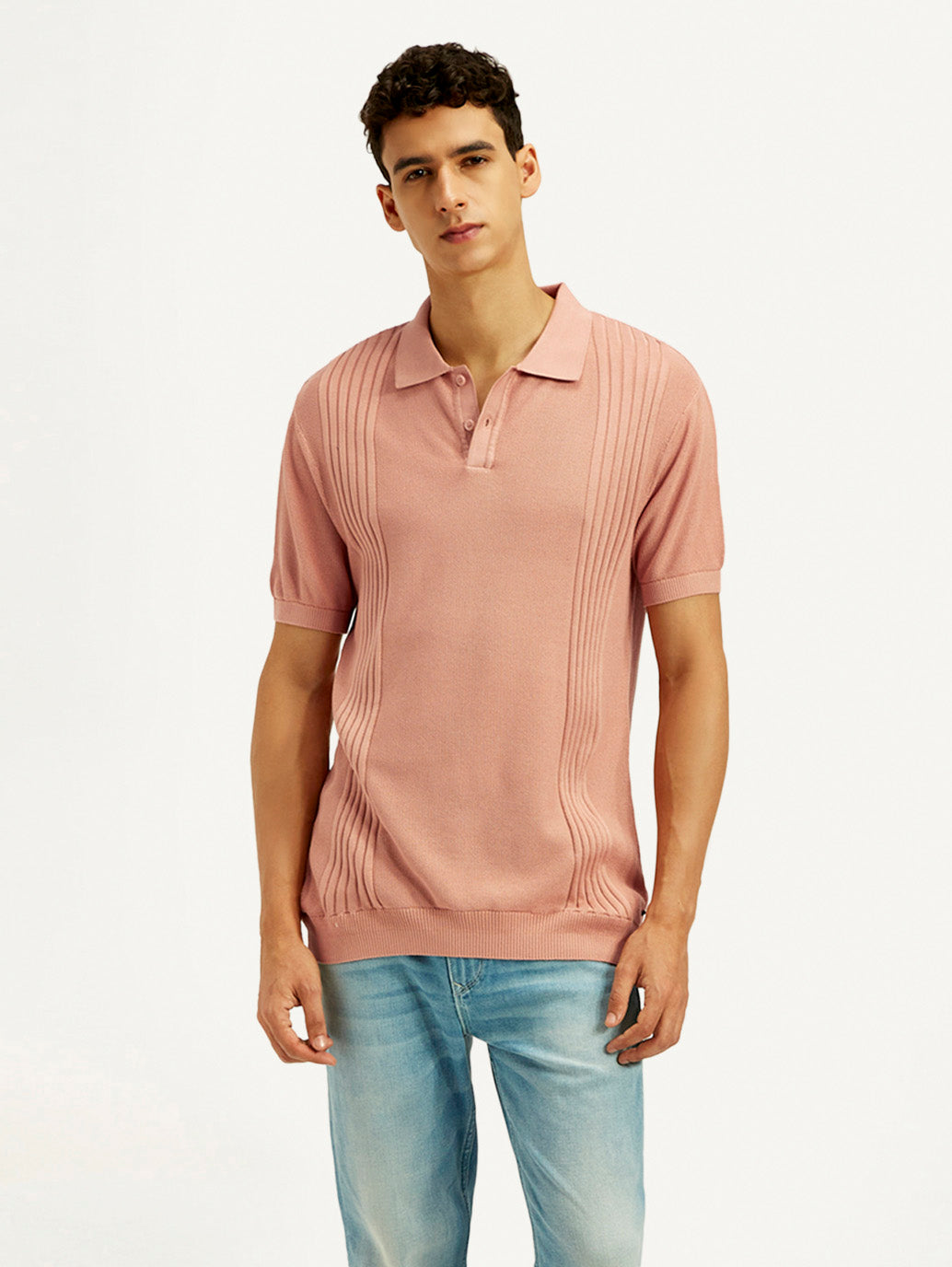 Men's Redloop Textured Slim Fit Polo T-Shirt