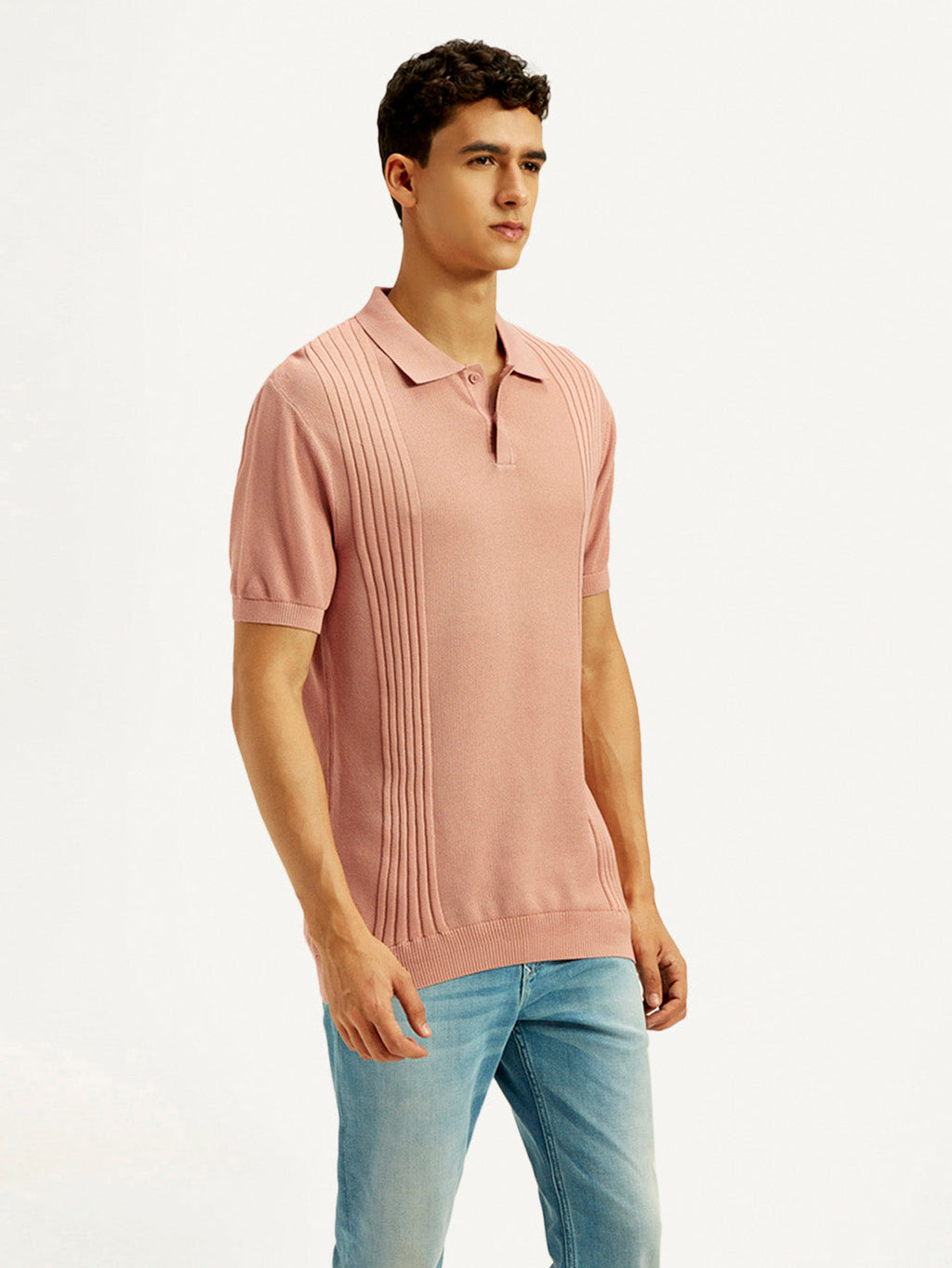 Men's Redloop Textured Slim Fit Polo T-Shirt