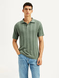 Men's Textured Slim Fit Polo T-Shirt
