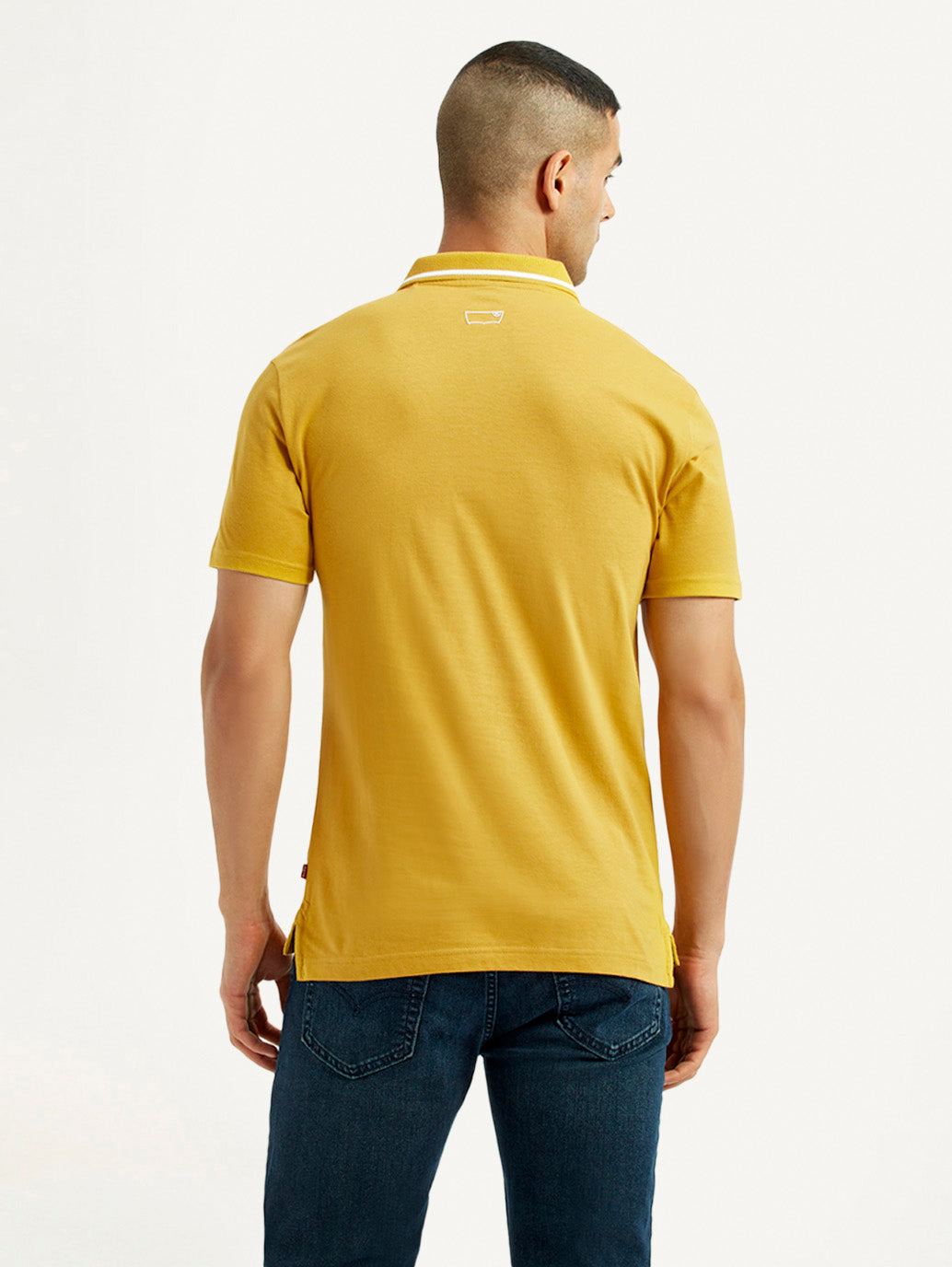 Men's Solid Yellow Polo T-Shirt
