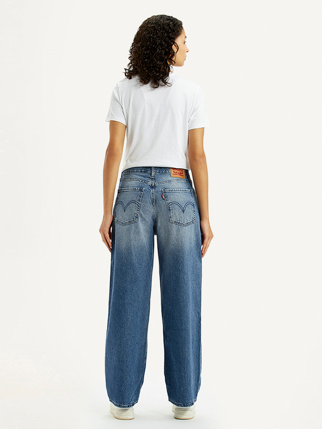 Women's Blue Wide Leg Fit High Rise Jeans