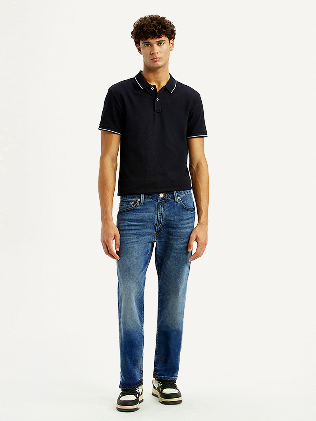 Men's 555 Blue Loose Fit Mid Rise Selvedge Jeans