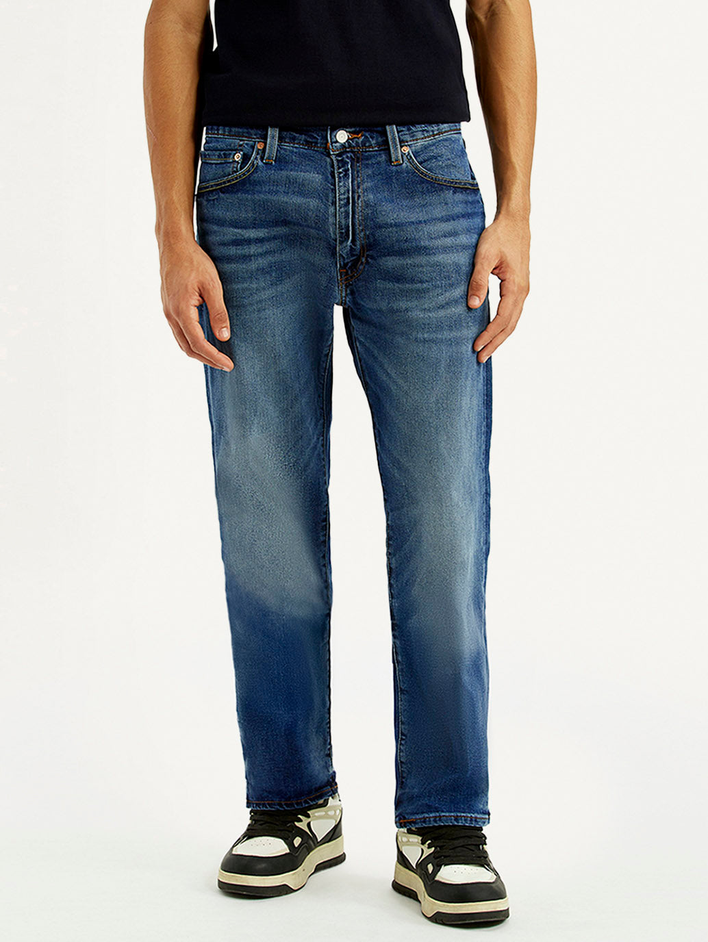Men's 555 Blue Loose Fit Mid Rise Selvedge Jeans