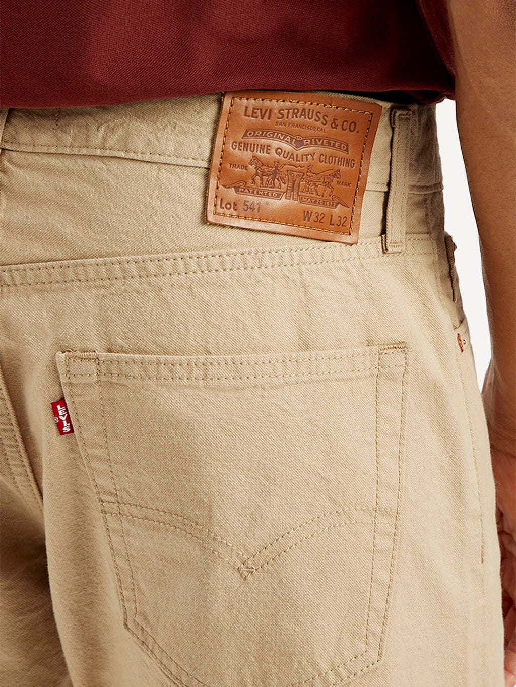 Men's 541 Beige Athletic Tapered Fit Mid Rise Selvedge Jeans