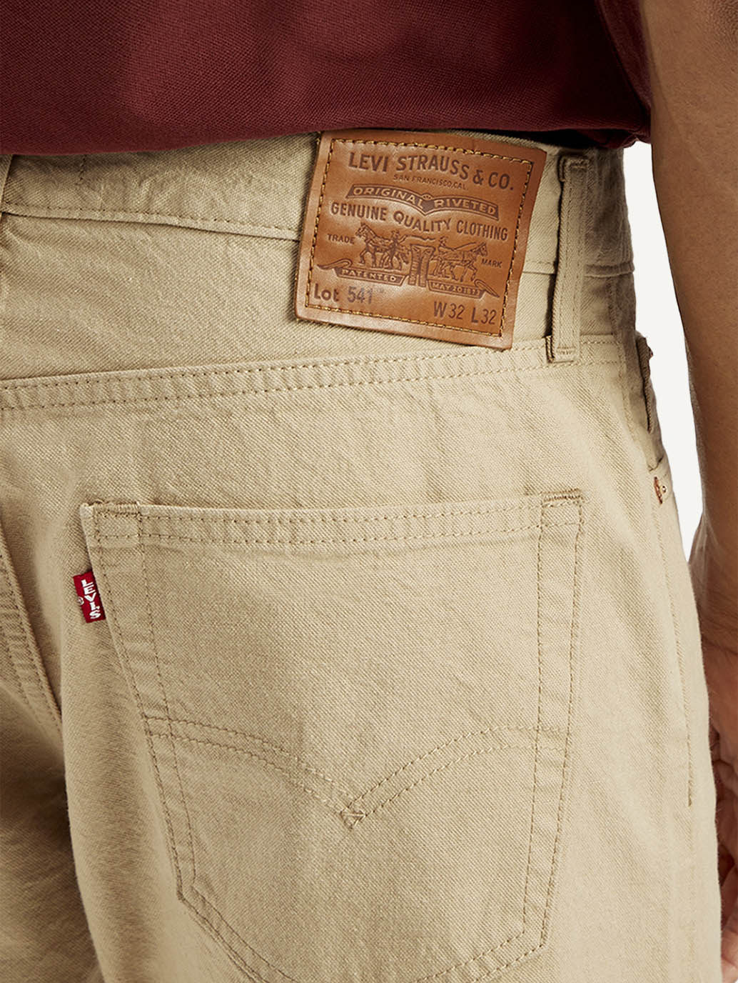 Men's 541 Beige Athletic Tapered Fit Mid Rise Selvedge Jeans
