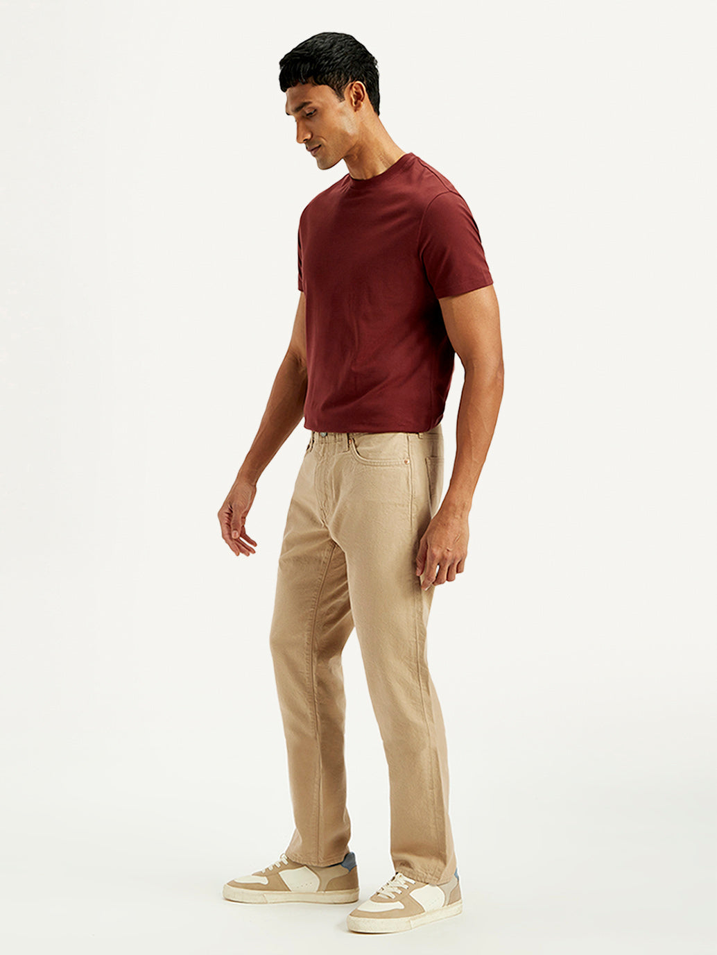 Men's 541 Beige Athletic Tapered Fit Mid Rise Selvedge Jeans