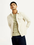 Men's Solid Slim Fit Corduroy Shirt
